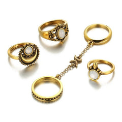 5pcs/Set Boho Beach Flower Tibetan