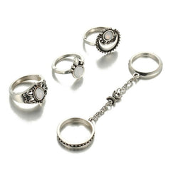 5pcs/Set Boho Beach Flower Tibetan