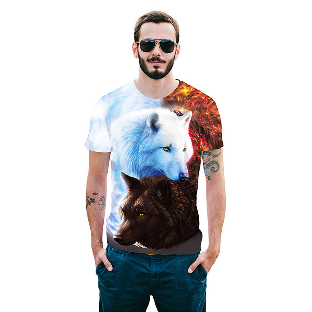 Cool T-shirt 3D T-shirt Print Two Wolves